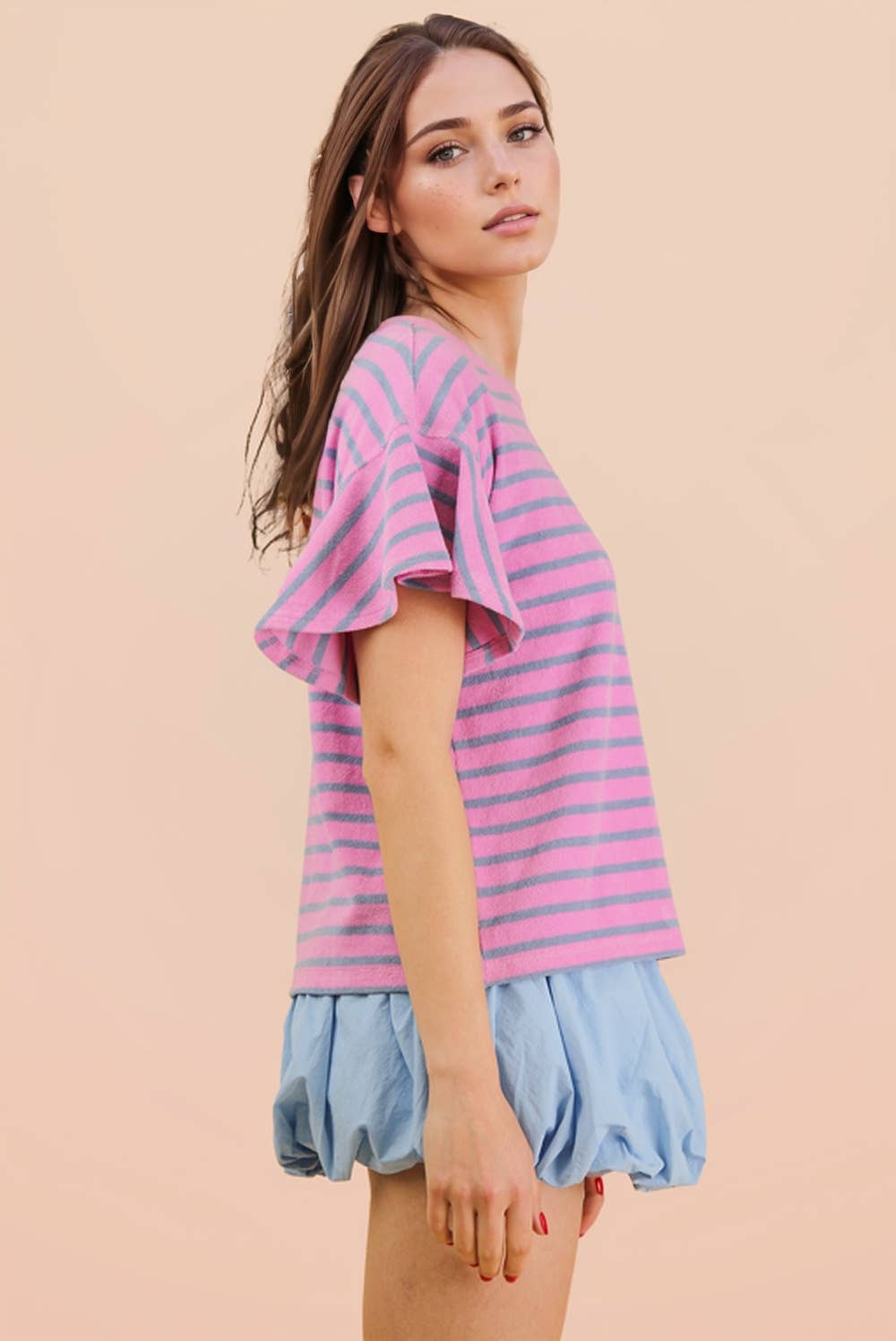 Pink & Turquoise Cowgirl Ruffle Tee