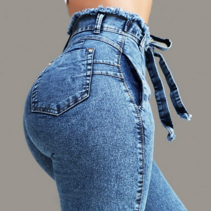 Fringed waist jeans