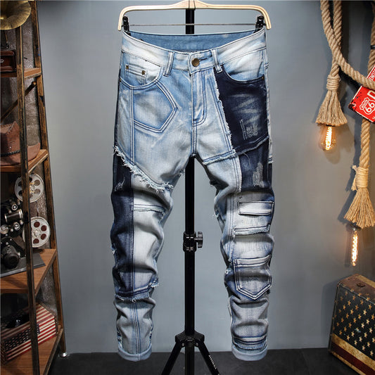 Color-block Denim Men’s Jeanz