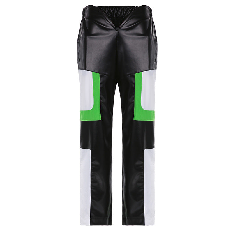 Locomotive Leather Pants V-shaped