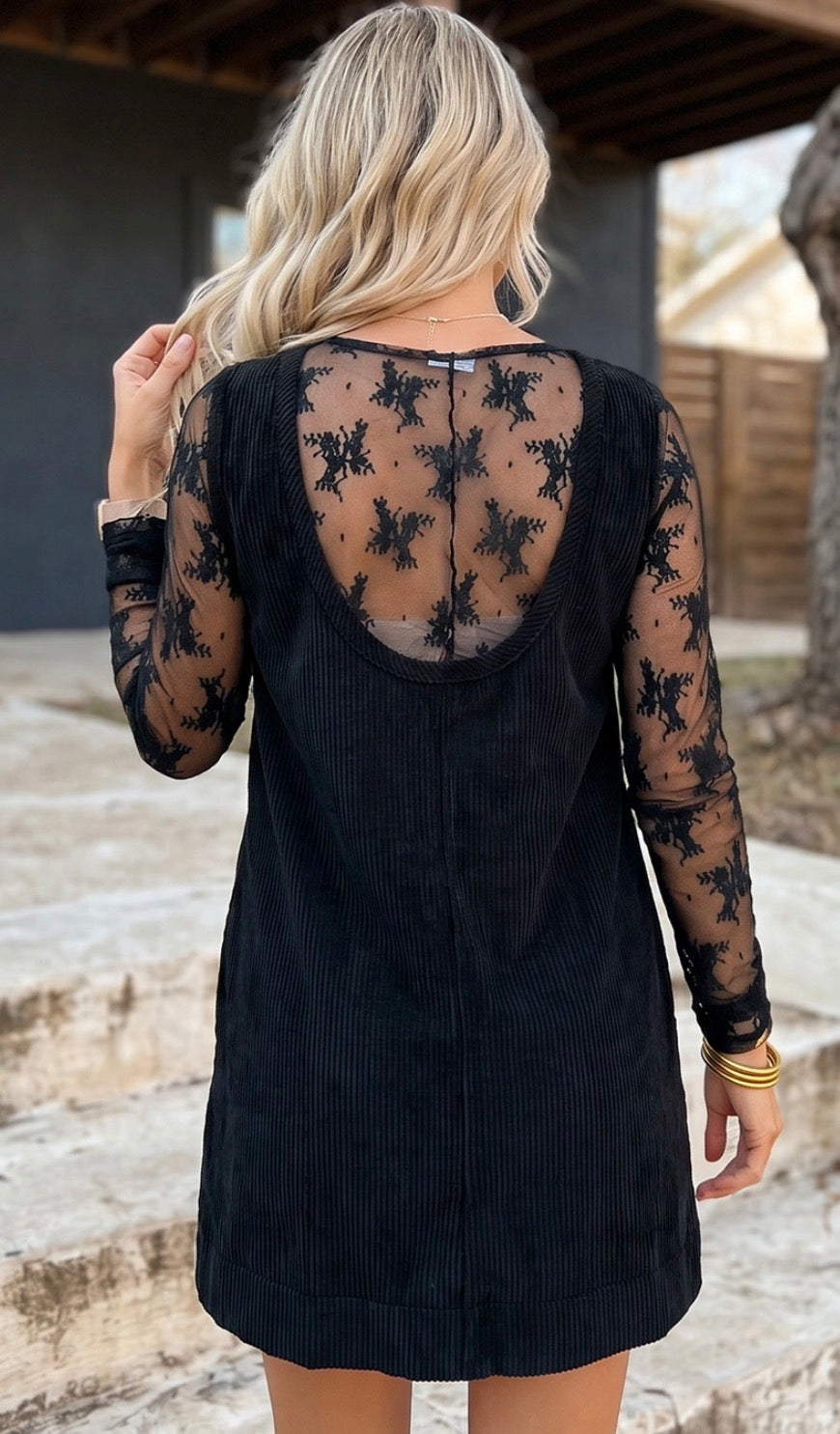 Corduroy Sleeveless Mini Dress with Patched Pockets