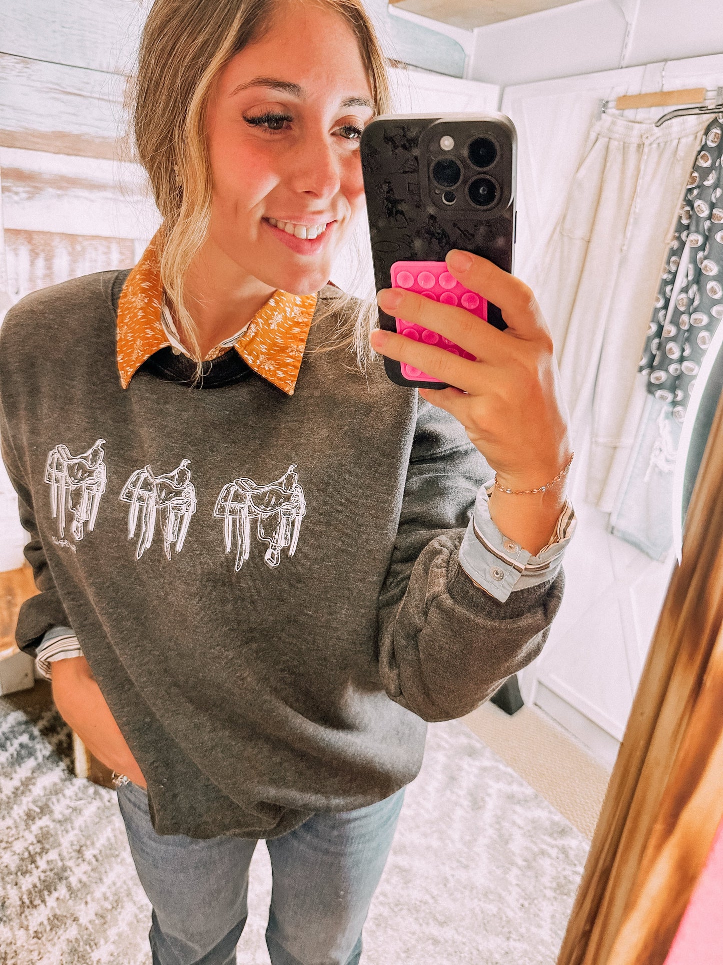 Field of Fall Flowers Wrangler Button Up