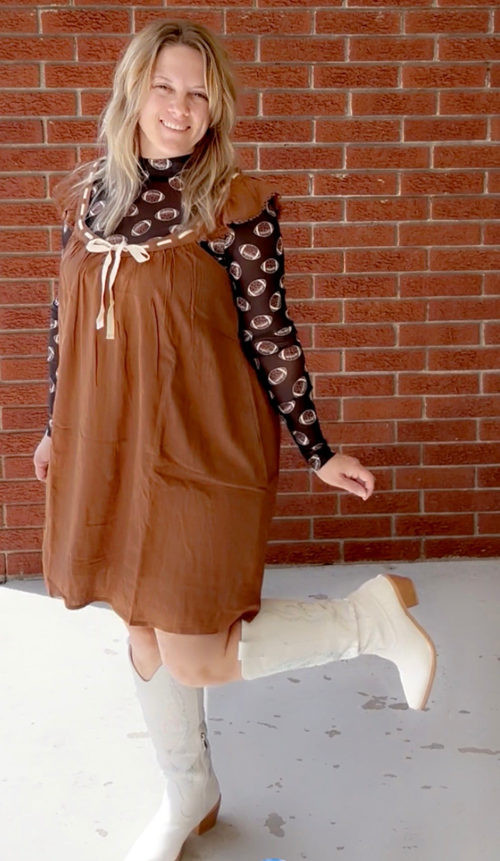 Front Tie Ruffle Sleeve Woven Shift Dress