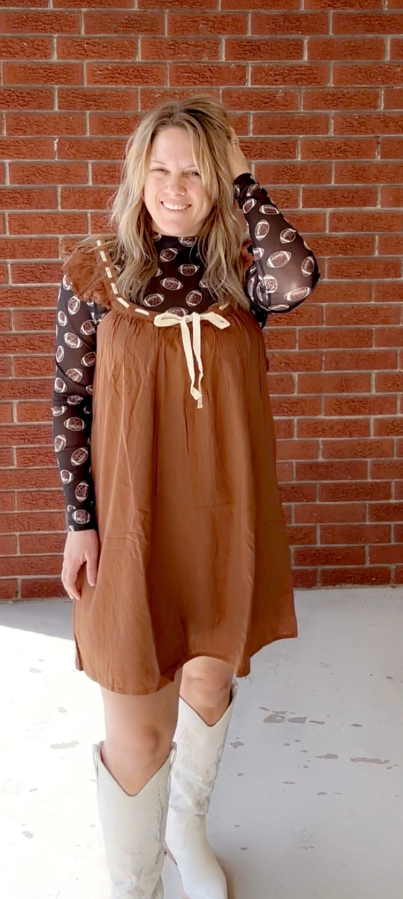 Front Tie Ruffle Sleeve Woven Shift Dress