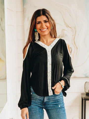 SIMPLY FIERCE COLD SHOULDER TOP
