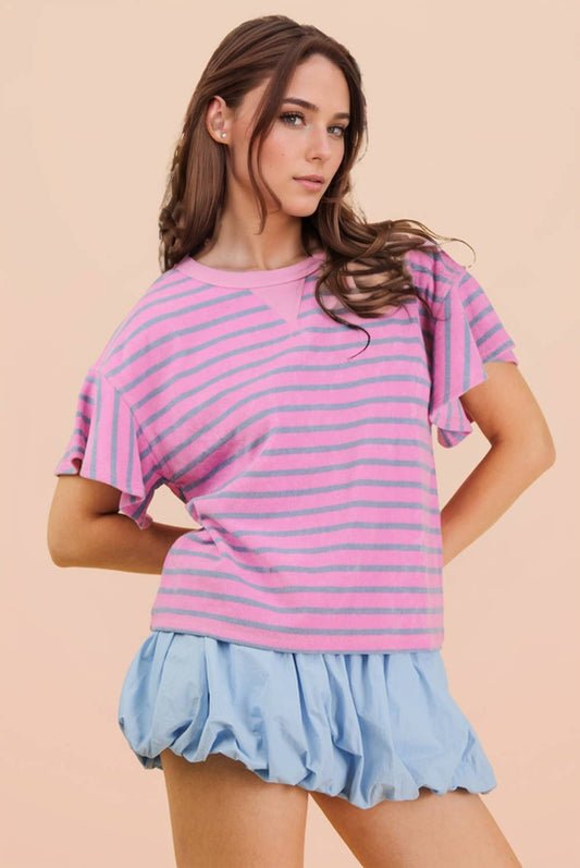 Pink & Turquoise Cowgirl Ruffle Tee