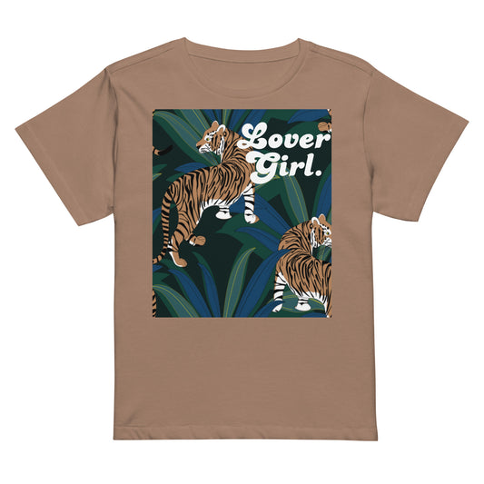 Women’s high-waisted LOVER GIRL. t-shirt